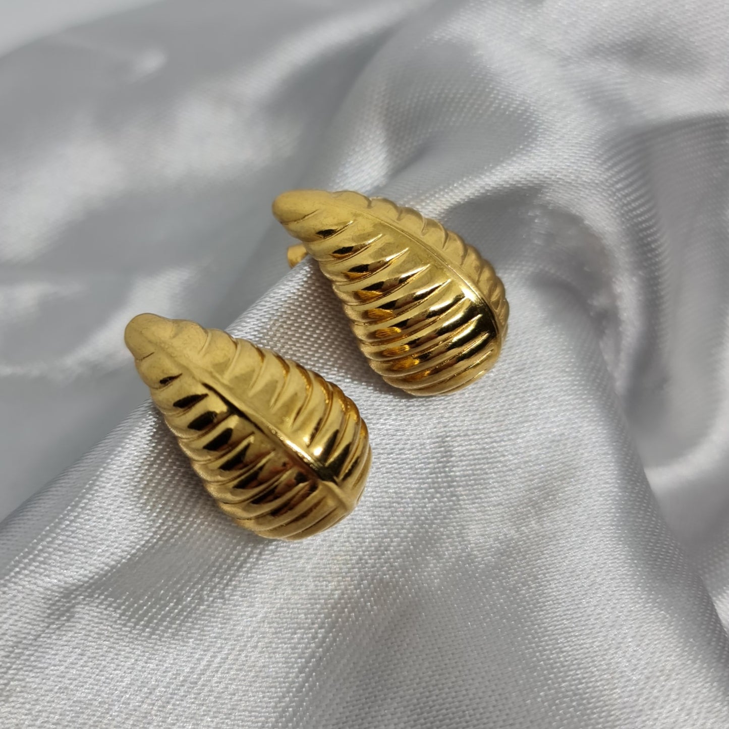 LORNA || Bold medi engraved earrings